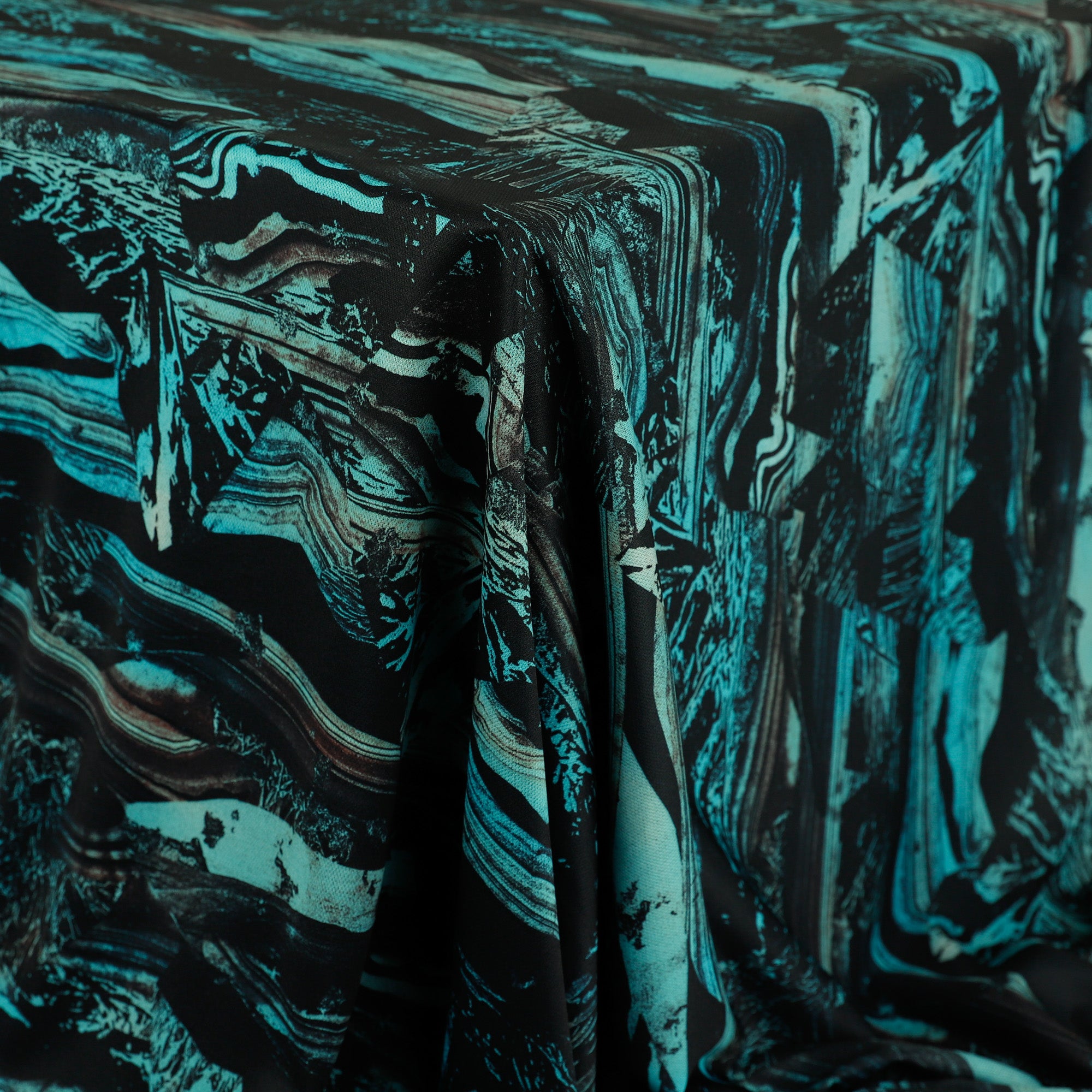 Strata Mountains Printed Poly / ZQ Merino - Jade