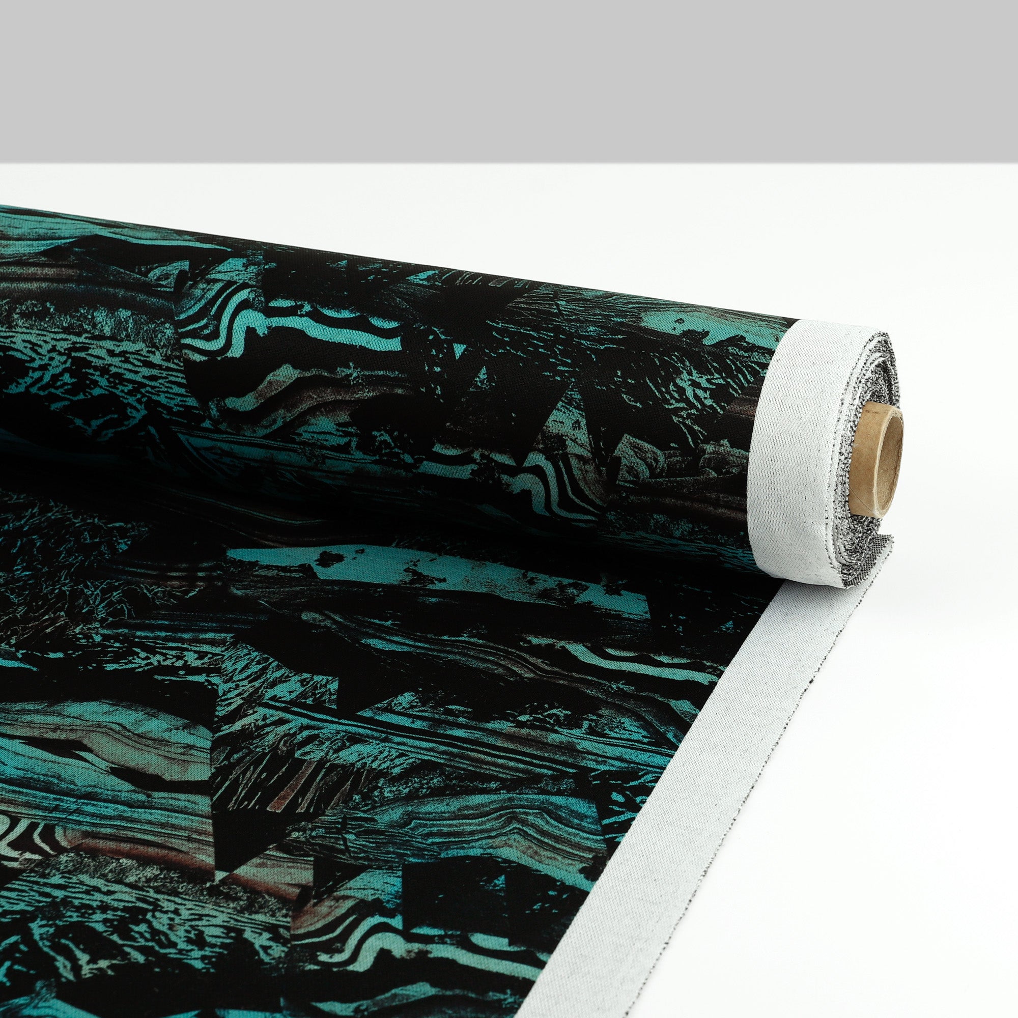 Strata Mountains Printed Poly / ZQ Merino - Jade