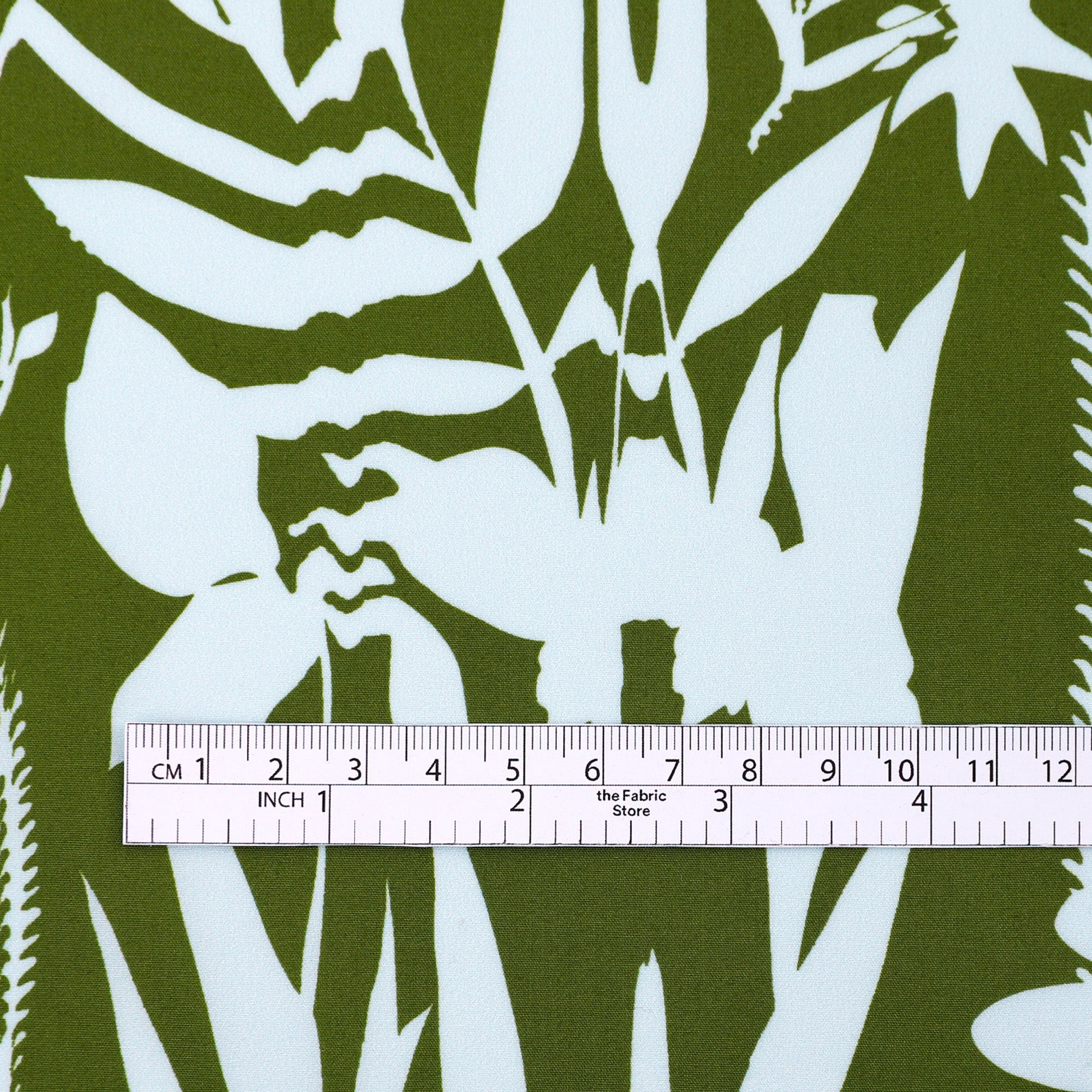 Mountain Tropics Cotton Poplin - Caper / Ice