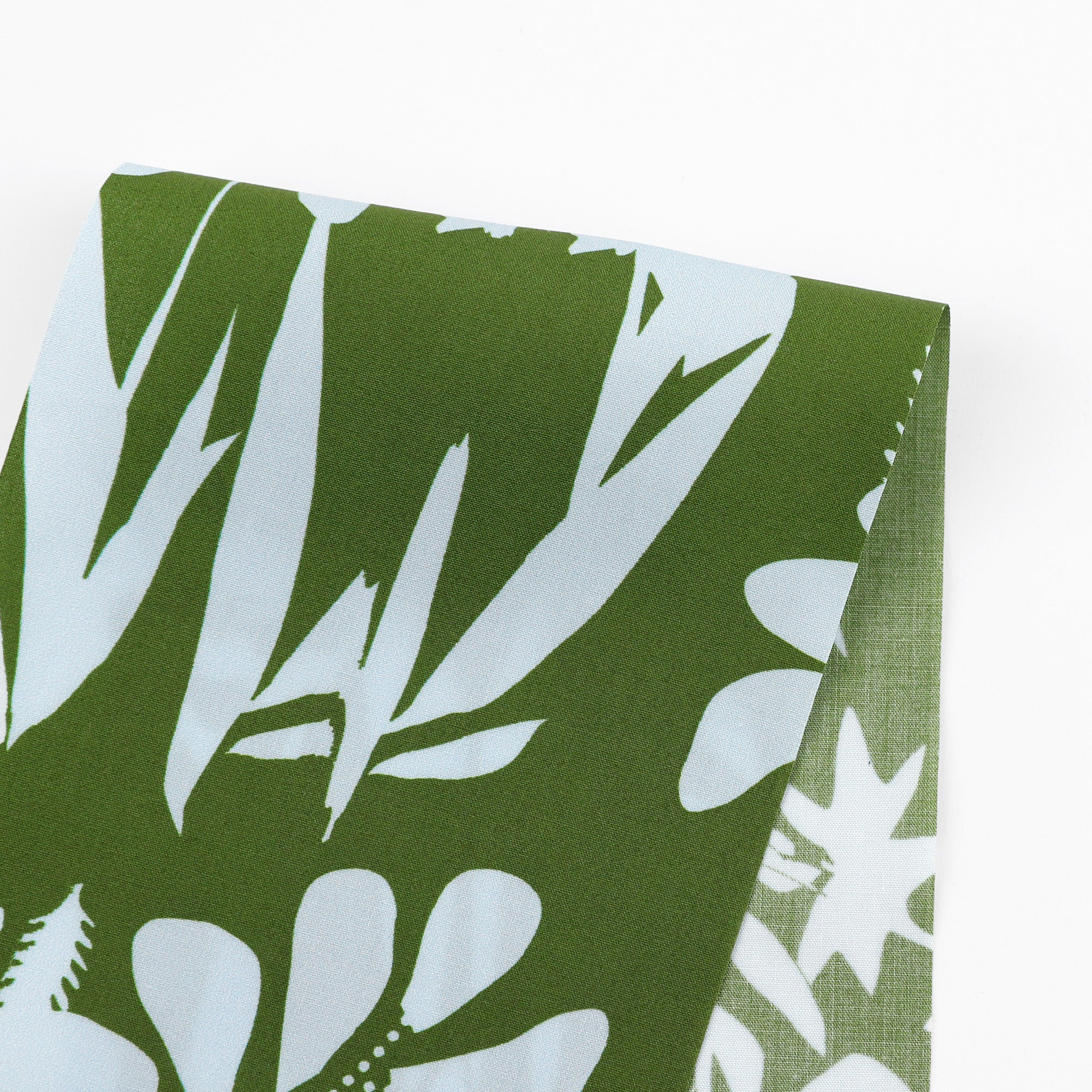 Mountain Tropics Cotton Poplin - Caper / Ice