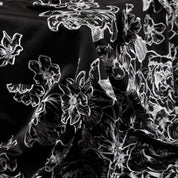 Poppy Cut-Out Embroidered Satin - Black