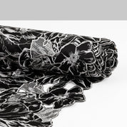 Poppy Cut-Out Embroidered Satin - Black