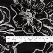 Poppy Cut-Out Embroidered Satin - Black