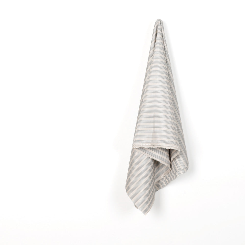 Awning Stripe Poly Lining - Cream / Bluestone