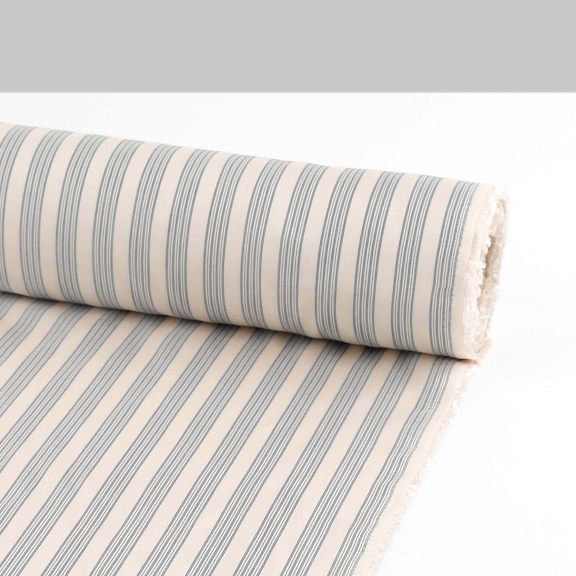 Awning Stripe Poly Lining - Cream / Bluestone