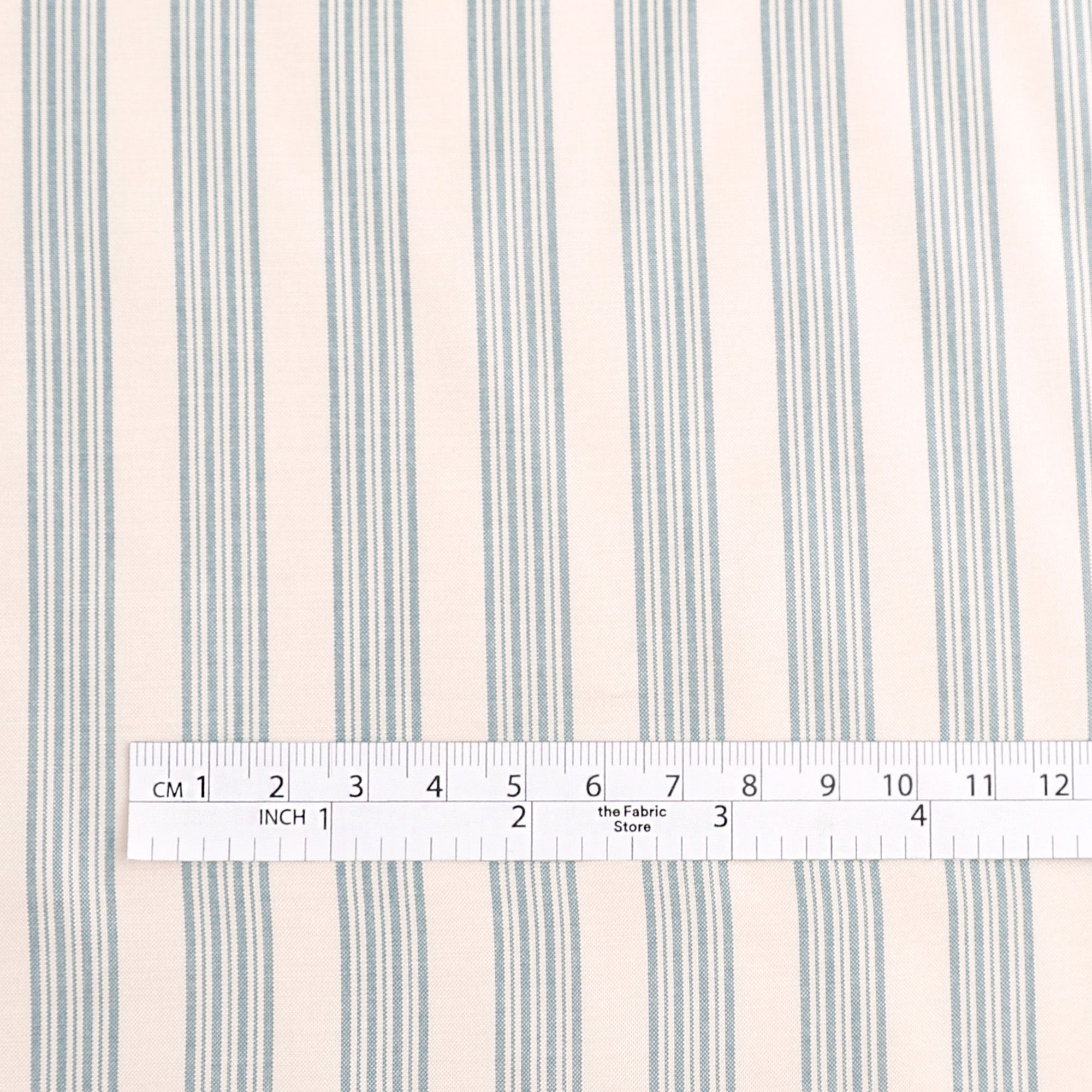 Awning Stripe Poly Lining - Cream / Bluestone