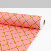 Bamboo Trellis Textured Cotton - Flamingo