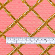 Bamboo Trellis Textured Cotton - Flamingo