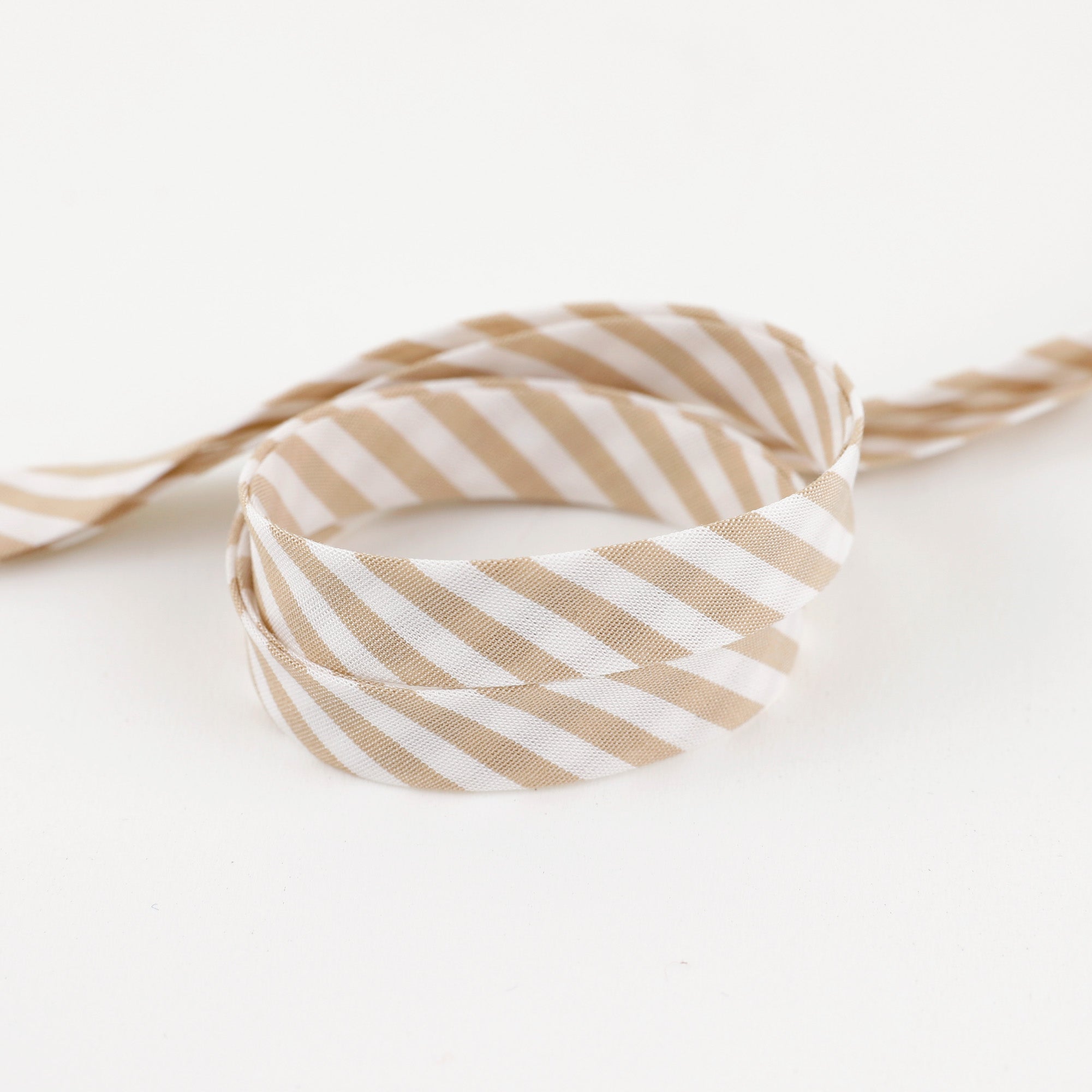 Stripe Cotton Bias Binding - Crema