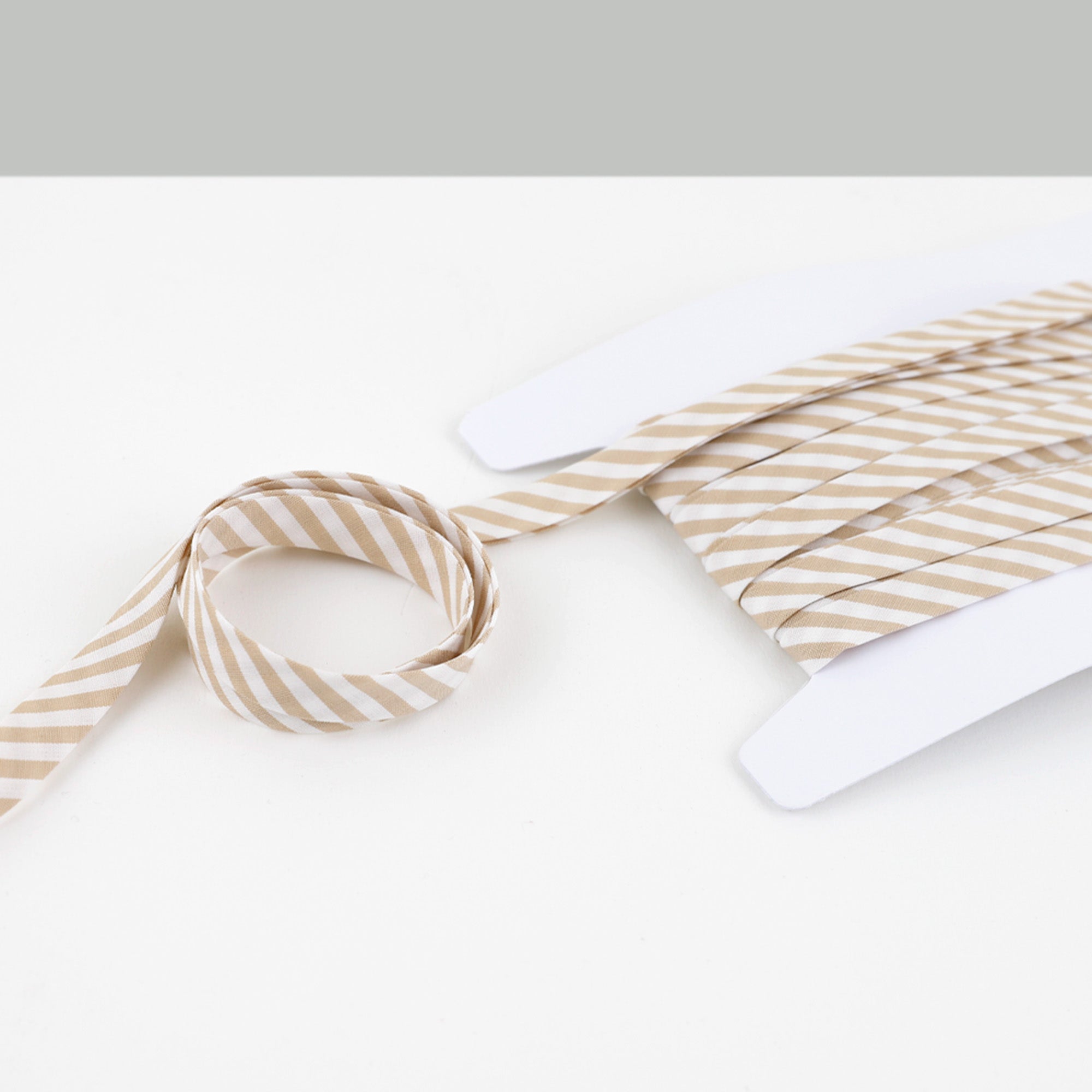Stripe Cotton Bias Binding - Crema