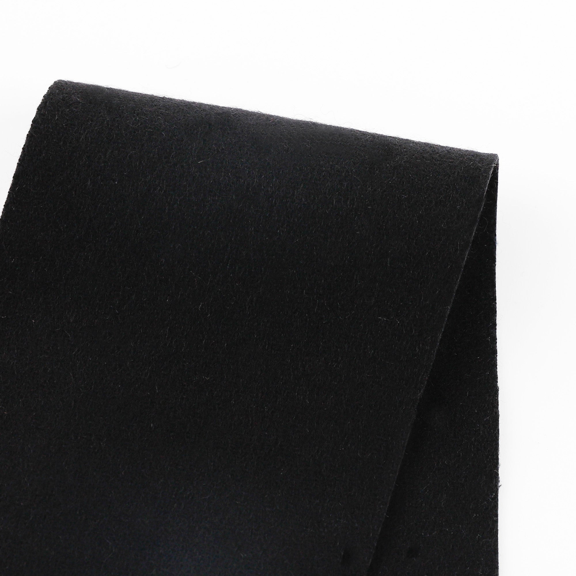Virgin Wool / Poly Melton Coating - Black