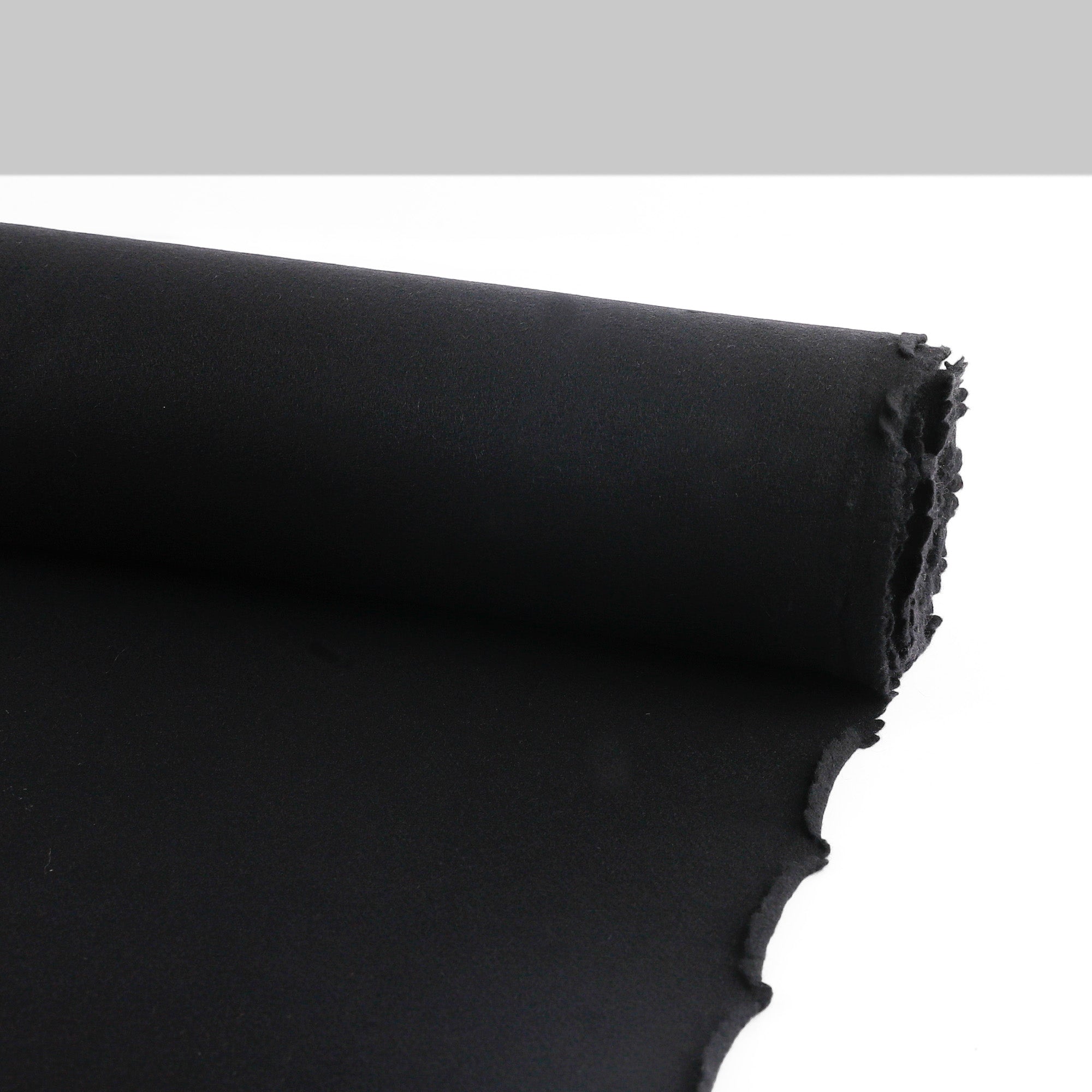 Virgin Wool / Poly Melton Coating - Black