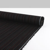Red Thread Pinstripe Stretch Wool / Poly - Black