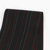 Red Thread Pinstripe Stretch Wool / Poly - Black
