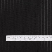 Semi-Sheer Pinstripe Poly Suiting - Black