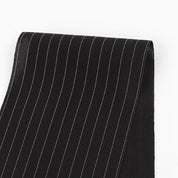 Semi-Sheer Pinstripe Poly Suiting - Black