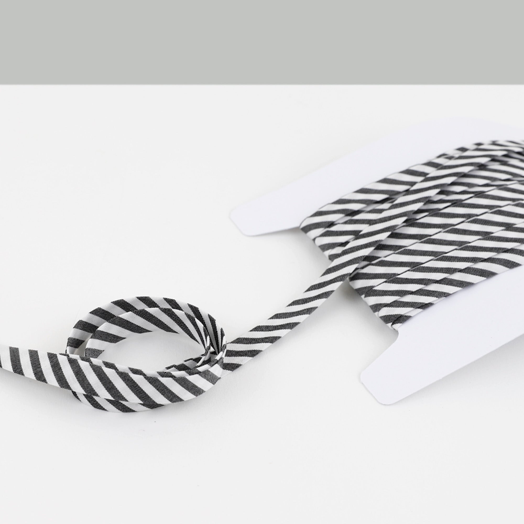 Stripe Cotton Bias Binding - Black