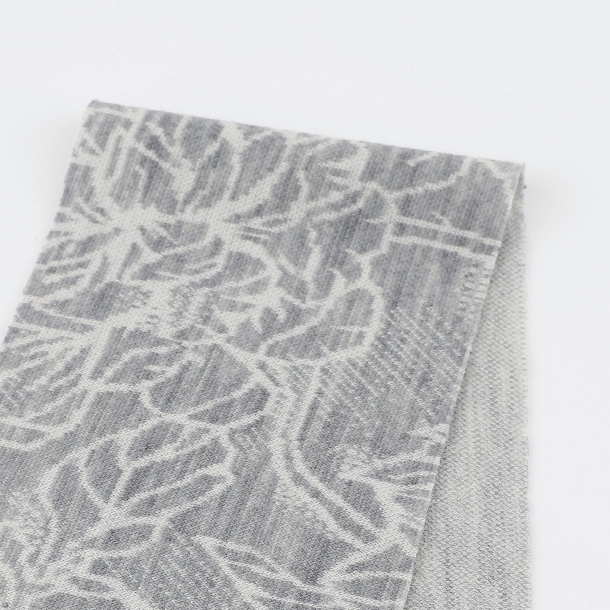 Floral Silhouette Merino Jacquard - Soft Grey