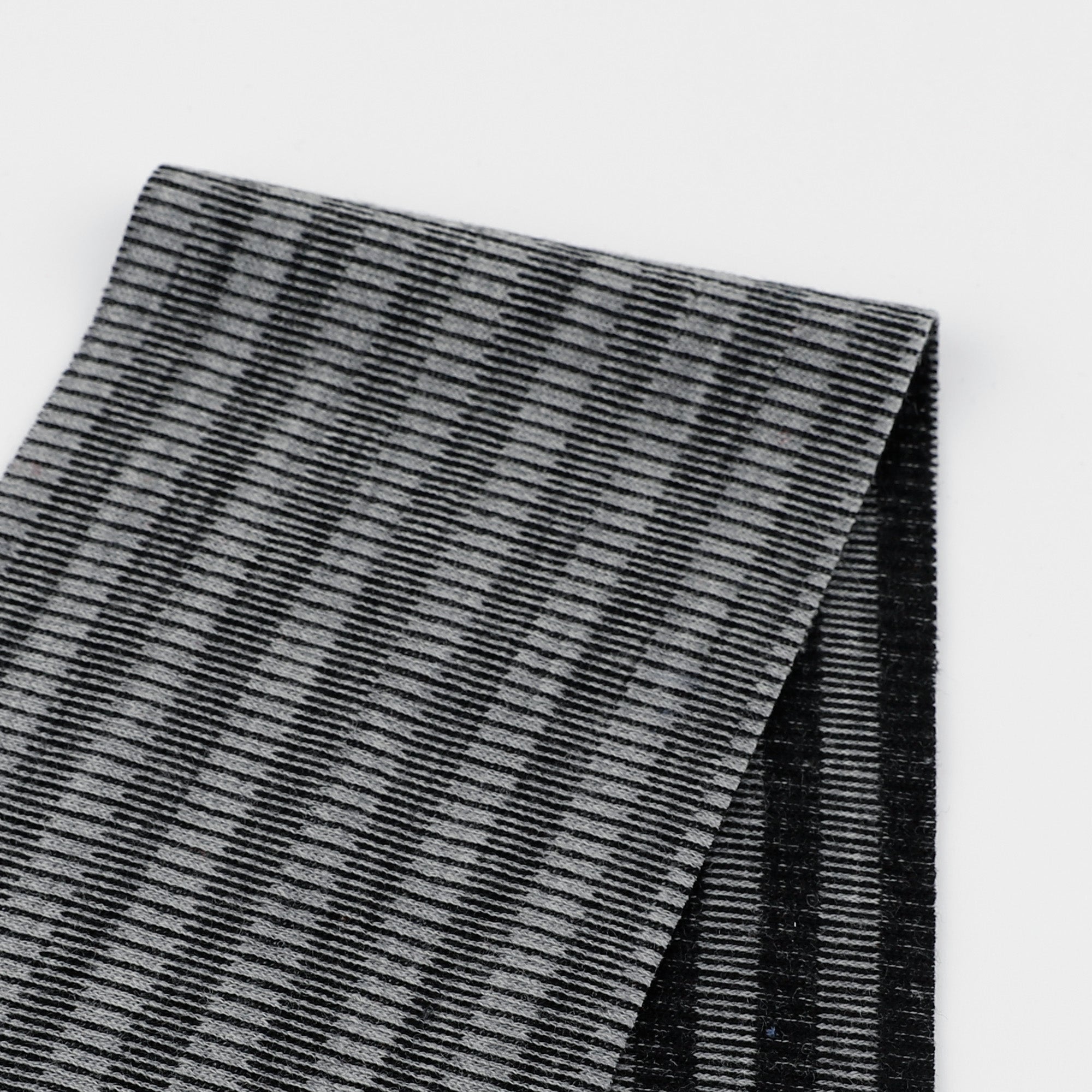 Striped Merino Jacquard - Monochrome Grey