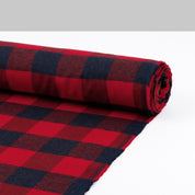Buffalo Check Brushed Cotton - Red/ Navy