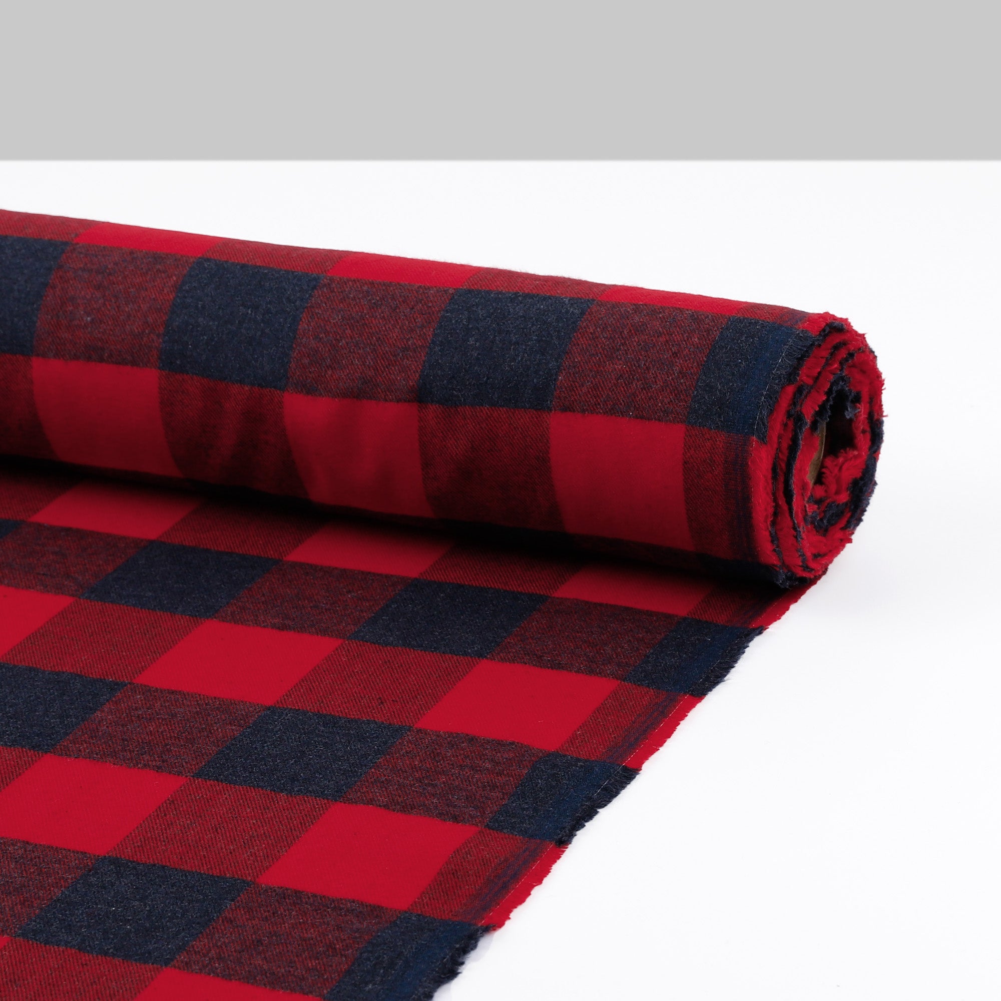 Buffalo Check Brushed Cotton - Red/ Navy
