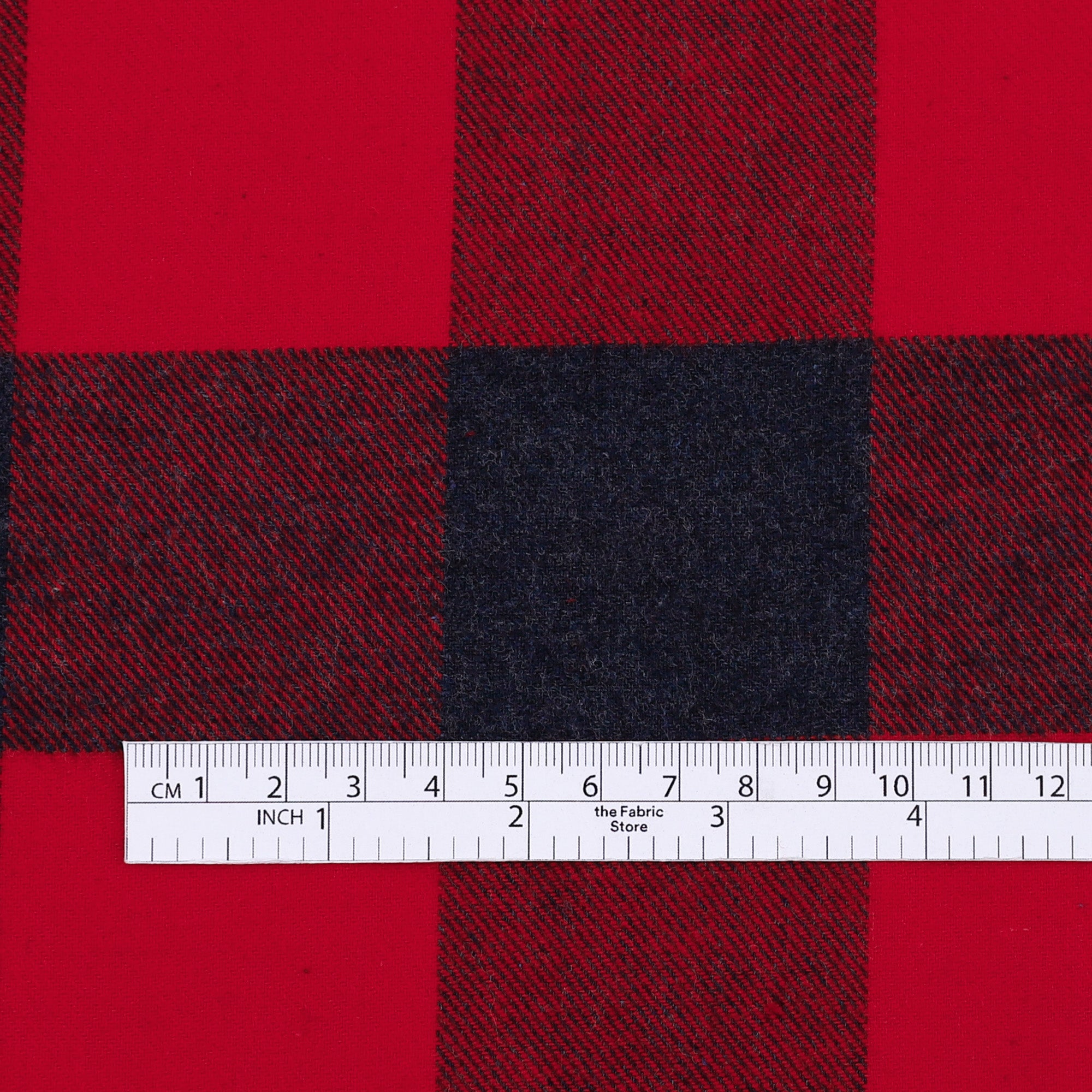 Buffalo Check Brushed Cotton - Red/ Navy