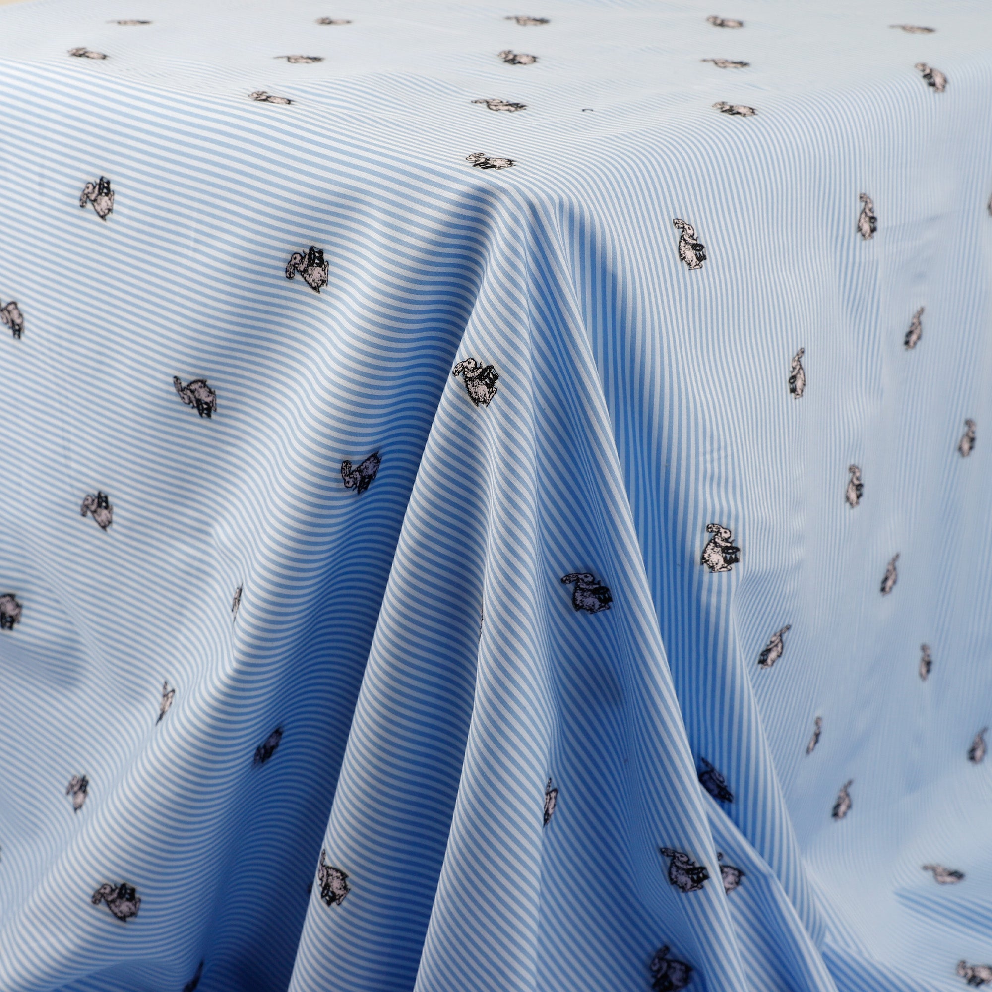 Bunny Drummer Stripe Cotton - Sky