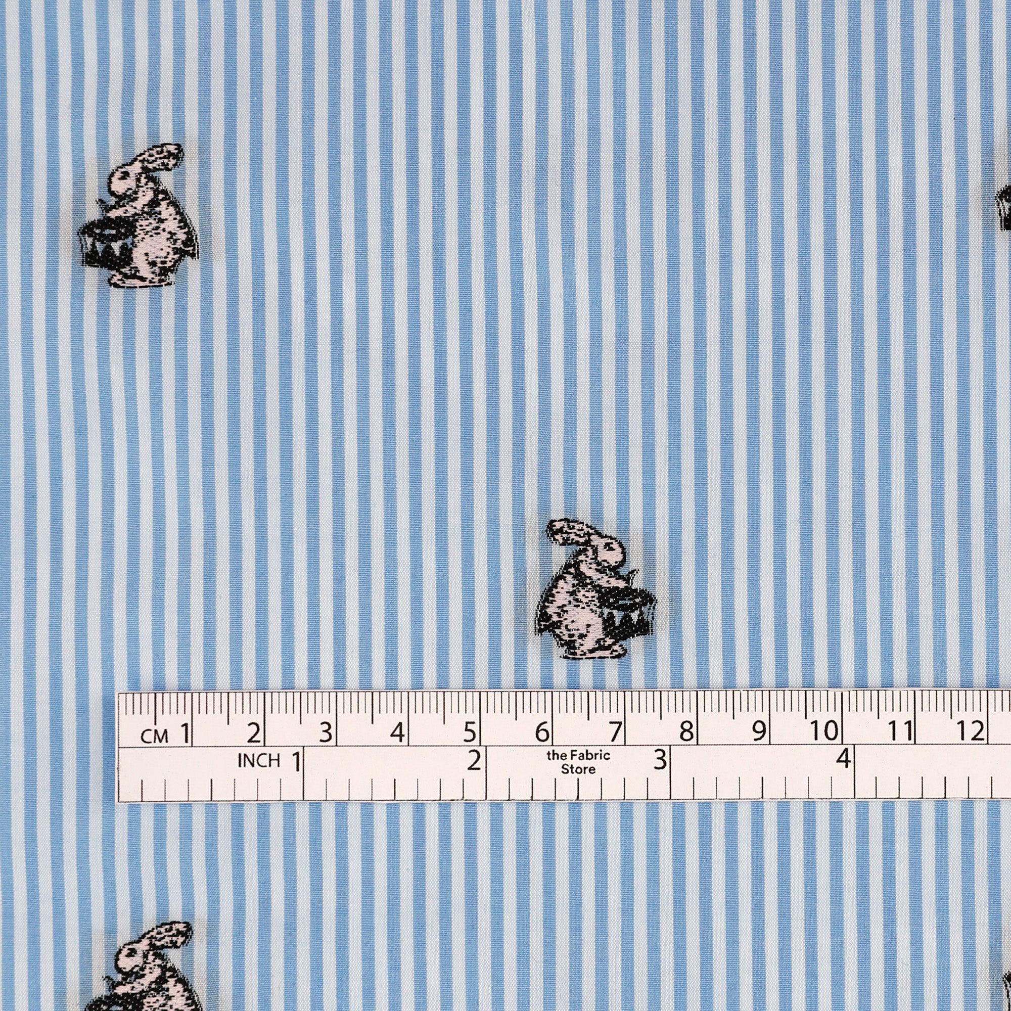 Bunny Drummer Stripe Cotton - Sky