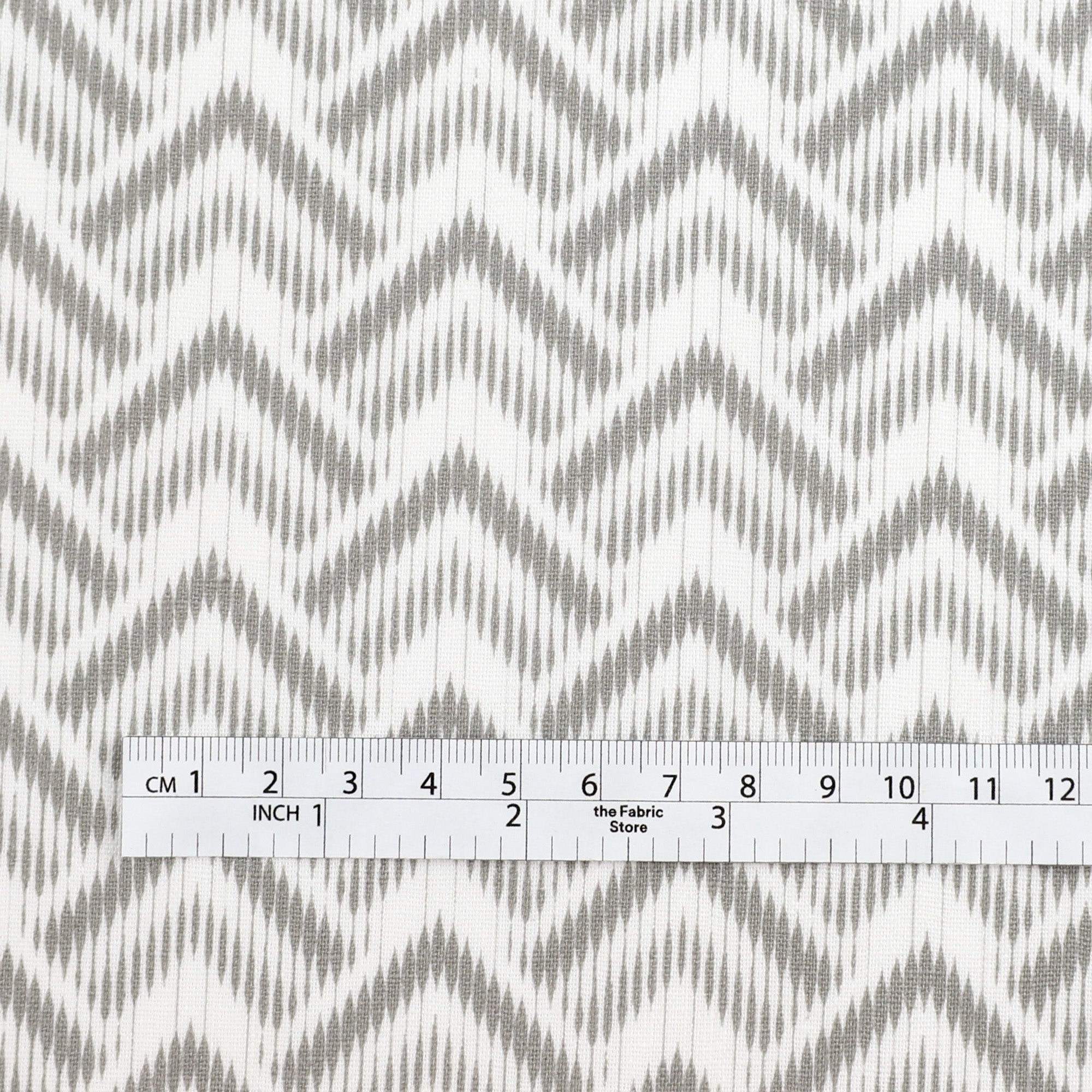 Chevron Midweight Linen / Cotton - Grey