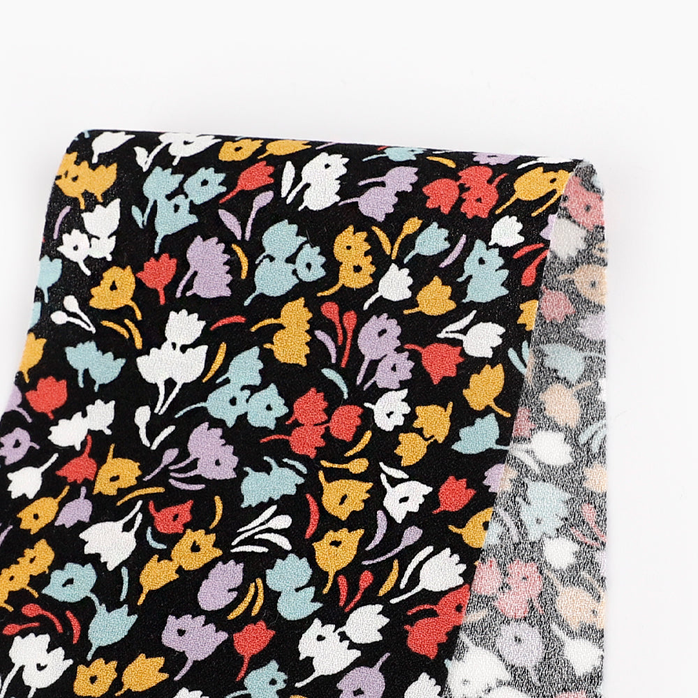 Rayon Crepe - Black Multi