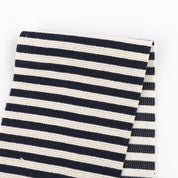 Cord Weft Stripe Suiting - Navy / Natural