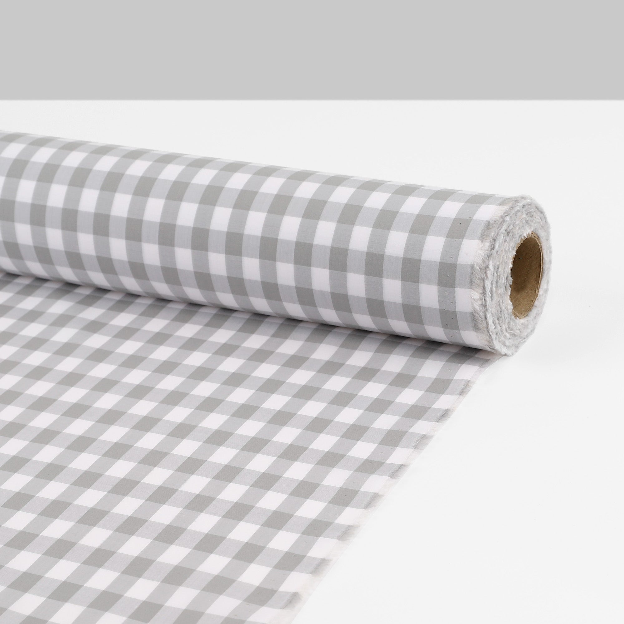 Gingham Cotton Shirting - Grey