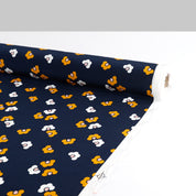 Mod Flower Viscose Crepe De Chine - Navy