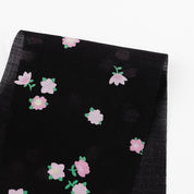 Cute Flower Slubby Cotton - Black