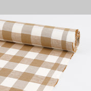 Textured Check Cotton / Linen - Tea