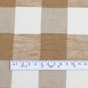 Textured Check Cotton / Linen - Tea
