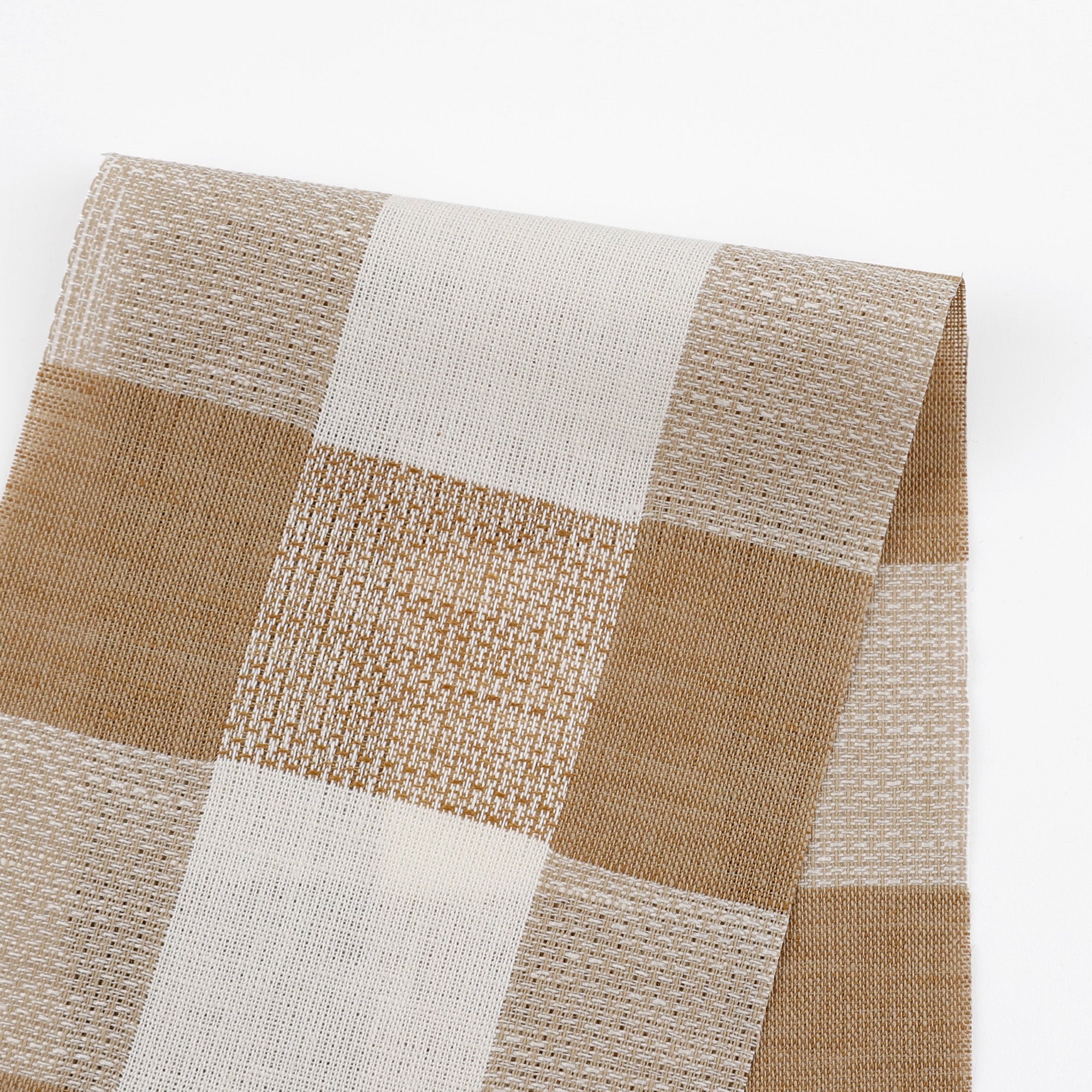 Textured Check Cotton / Linen - Tea