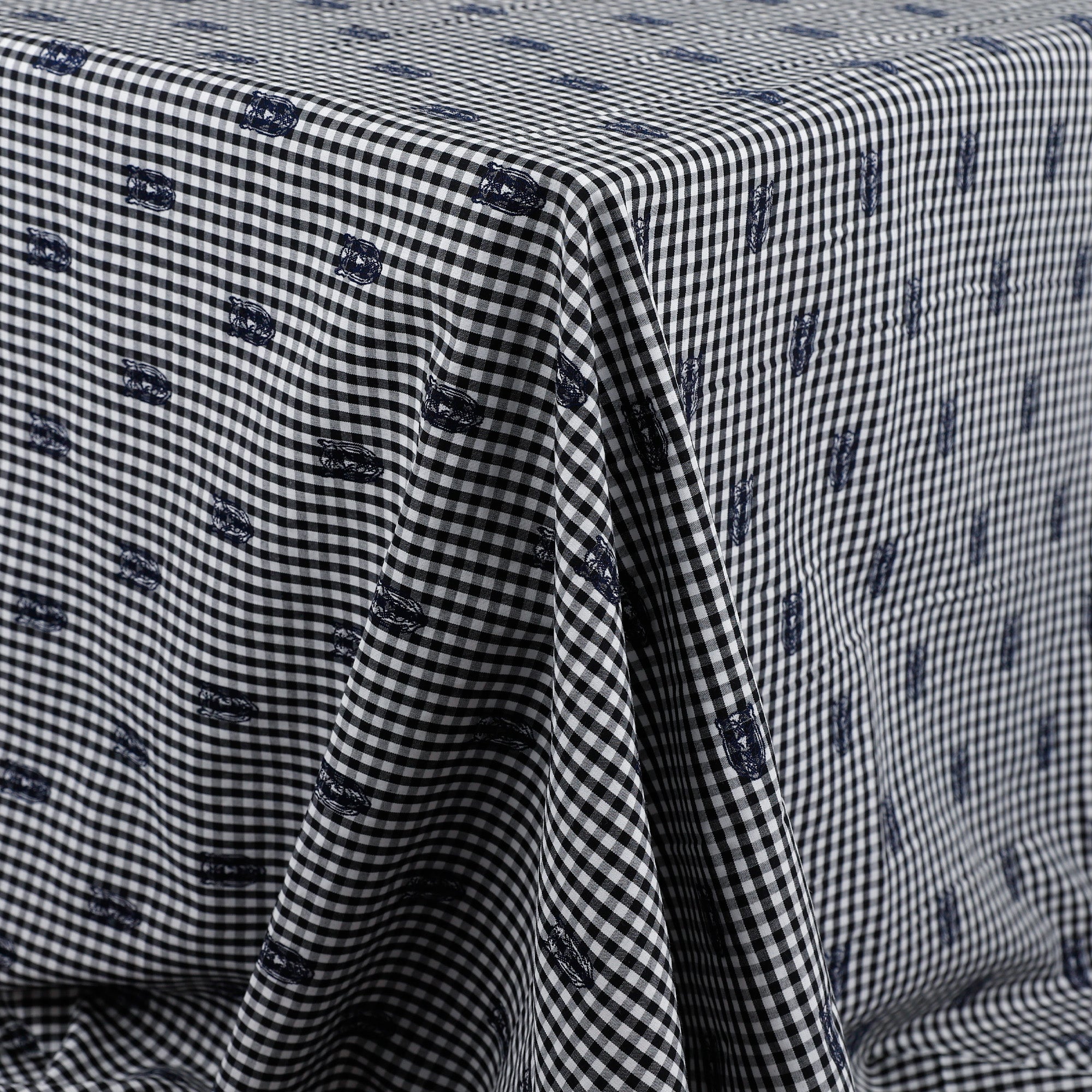 Bat Gingham Cotton - Black