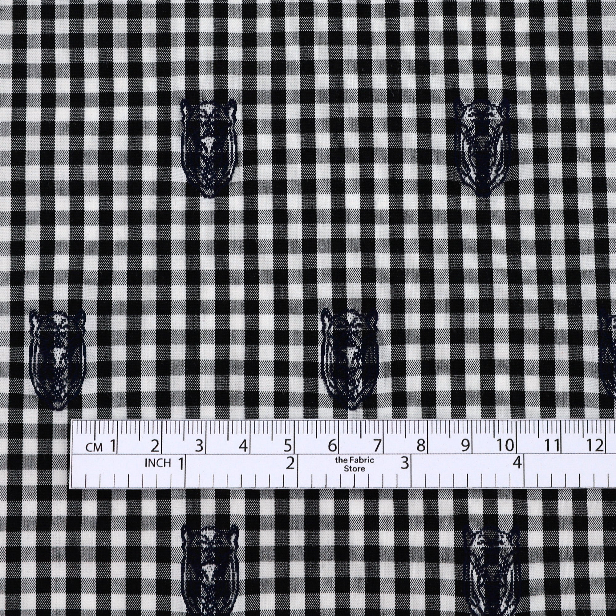 Bat Gingham Cotton - Black