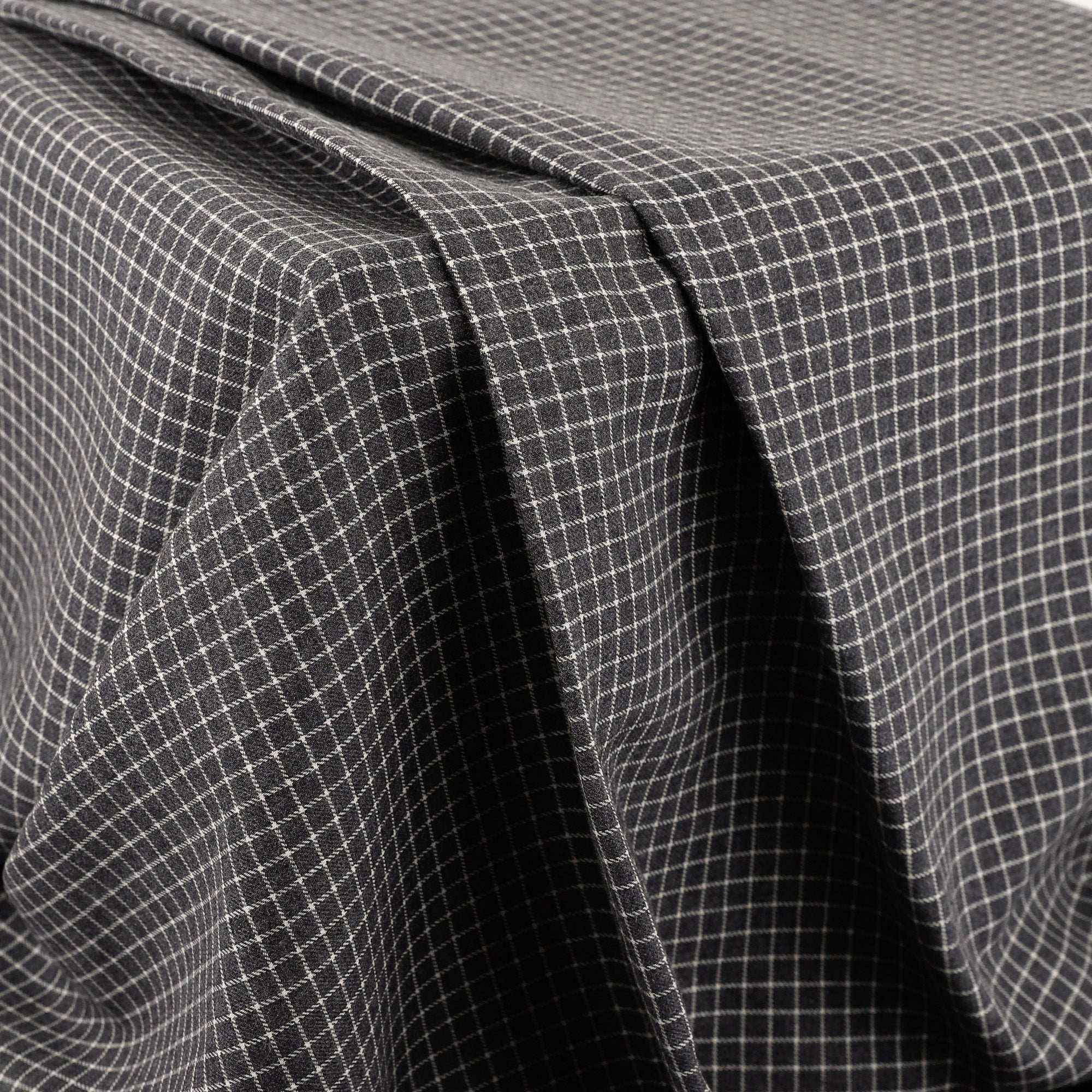 Reversible Grid Cotton Flannel - Gunmetal