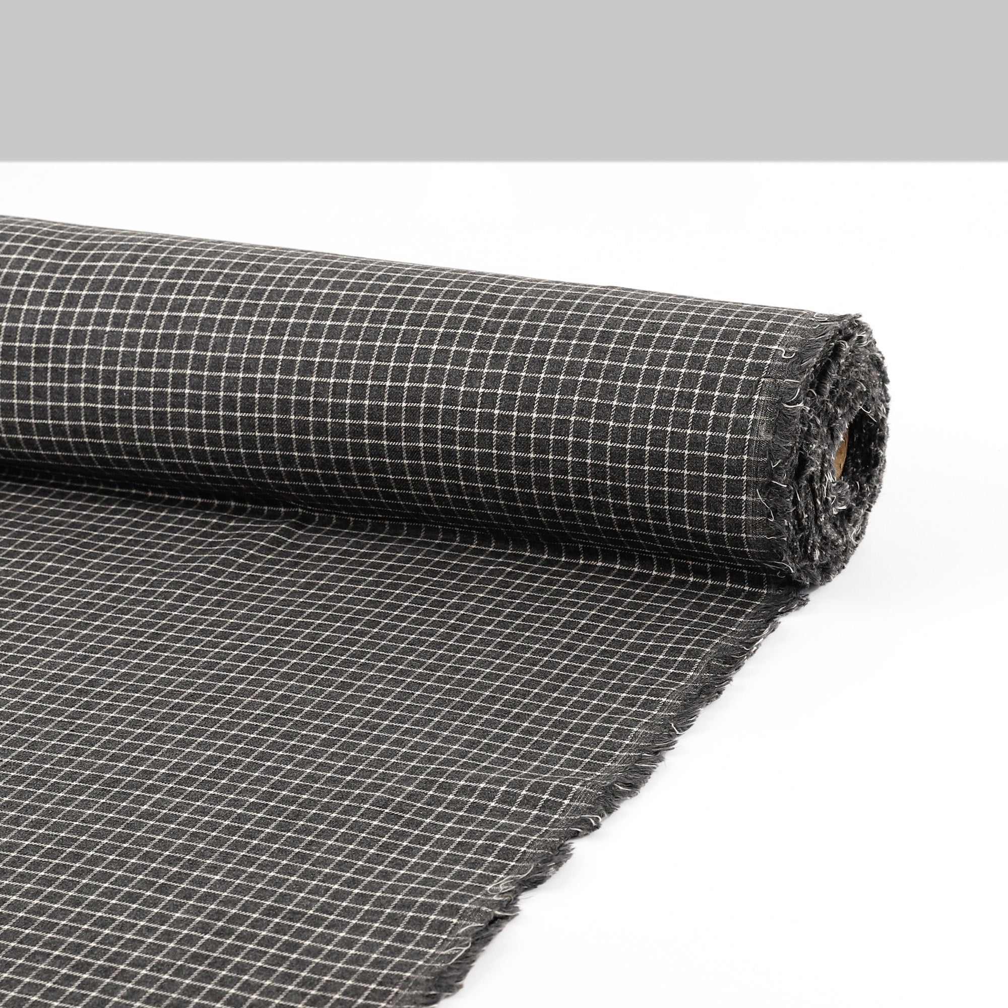 Reversible Grid Cotton Flannel - Gunmetal