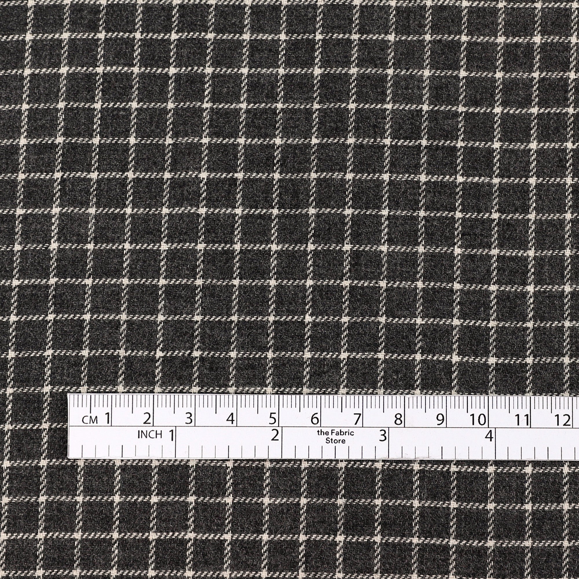 Reversible Grid Cotton Flannel - Gunmetal