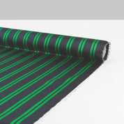 Twin Stripe Poly Twill - Ink / Emerald