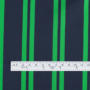 Twin Stripe Poly Twill - Ink / Emerald