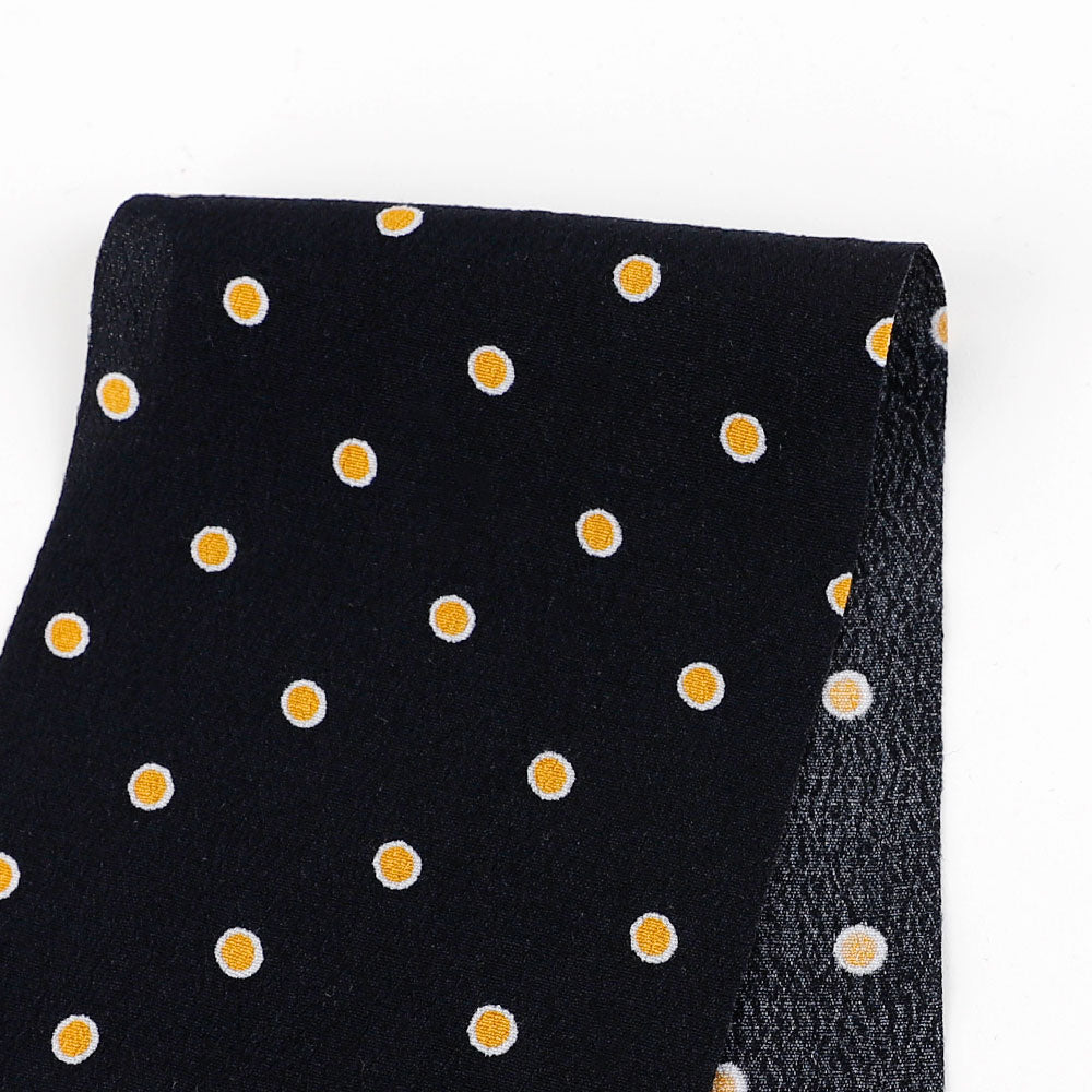 Yellow Spot Viscose Crepe - Midnight