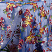 Orchid Embroidered Tulle - Blue Primary