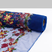 Orchid Embroidered Tulle - Blue Primary