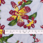 Orchid Embroidered Tulle - Blue Primary