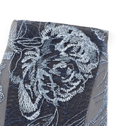 Peony Embroidered Tulle -  Navy / Powder