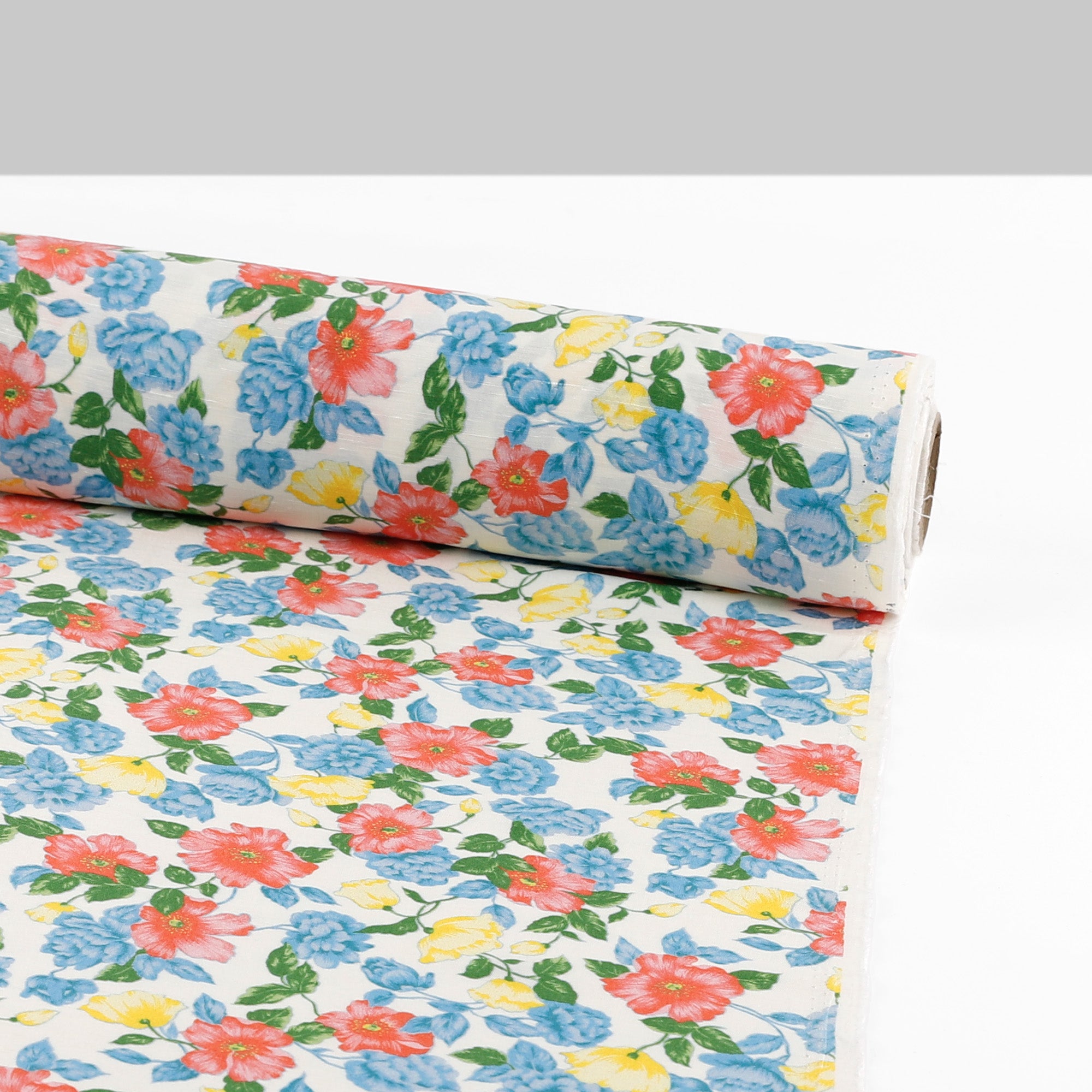 Peony Poppy Satin Backed Silk / Linen - Spring